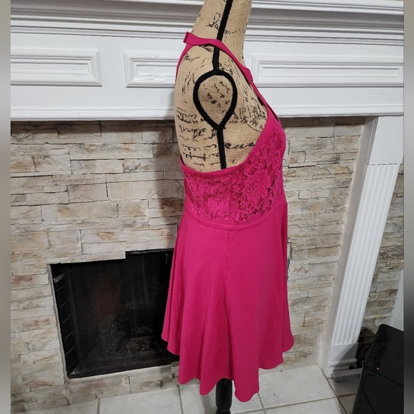 Lulus All My Daydreams Fuschia Lace Skater Dress size XL NEW!!! - Picture 5 of 11